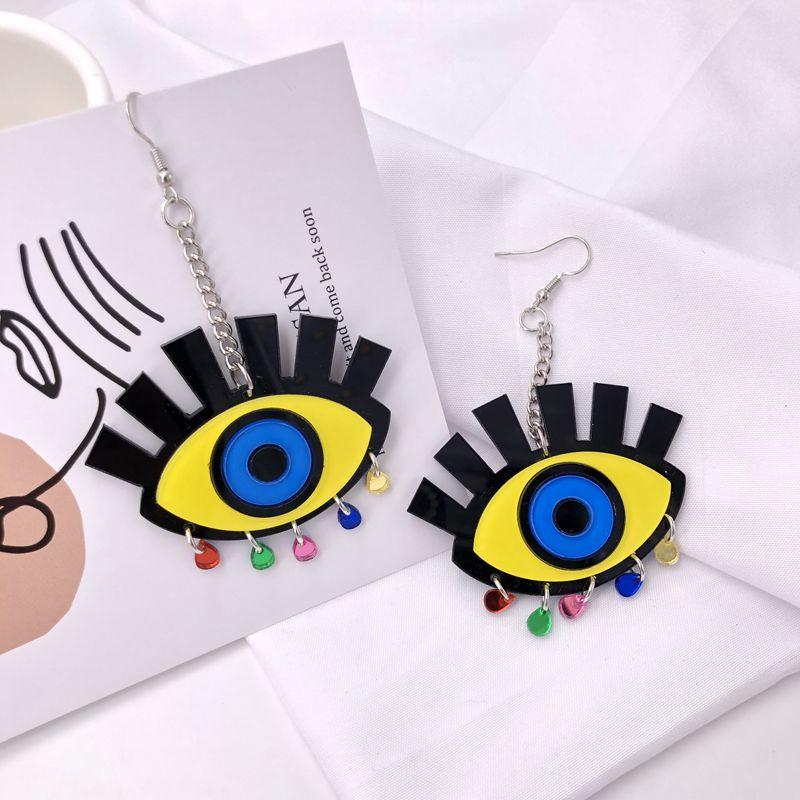 

Exaggerated Acrylic Eyes Long Tassels Earrings for women Funny Tears Dangle Earrings Best Friend Night Club Jewelry gifts