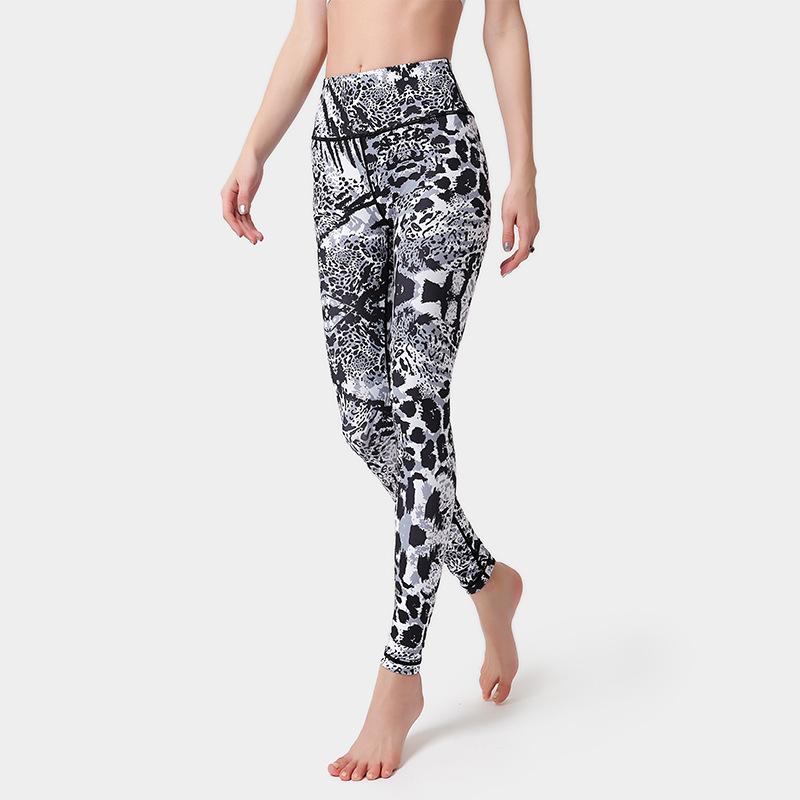 

New European and American yoga clothes fitness running women quick-drying buttocks high waist yoga print pants, Hk278