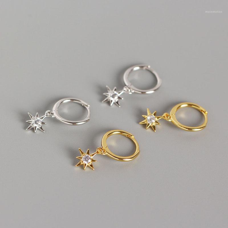 

New Minimalist Octagonal Silver Button S925 Star Drill Small Sun Exquisite Fashion Earrings For Women Fashion Earrings Fine1