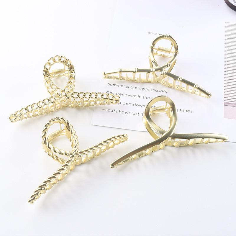 

Styles Geometric Hair Claw For Women Girls Clamps Hair Crab Metal Gold Clip Claw Accessories Hairpins Ornament 2021