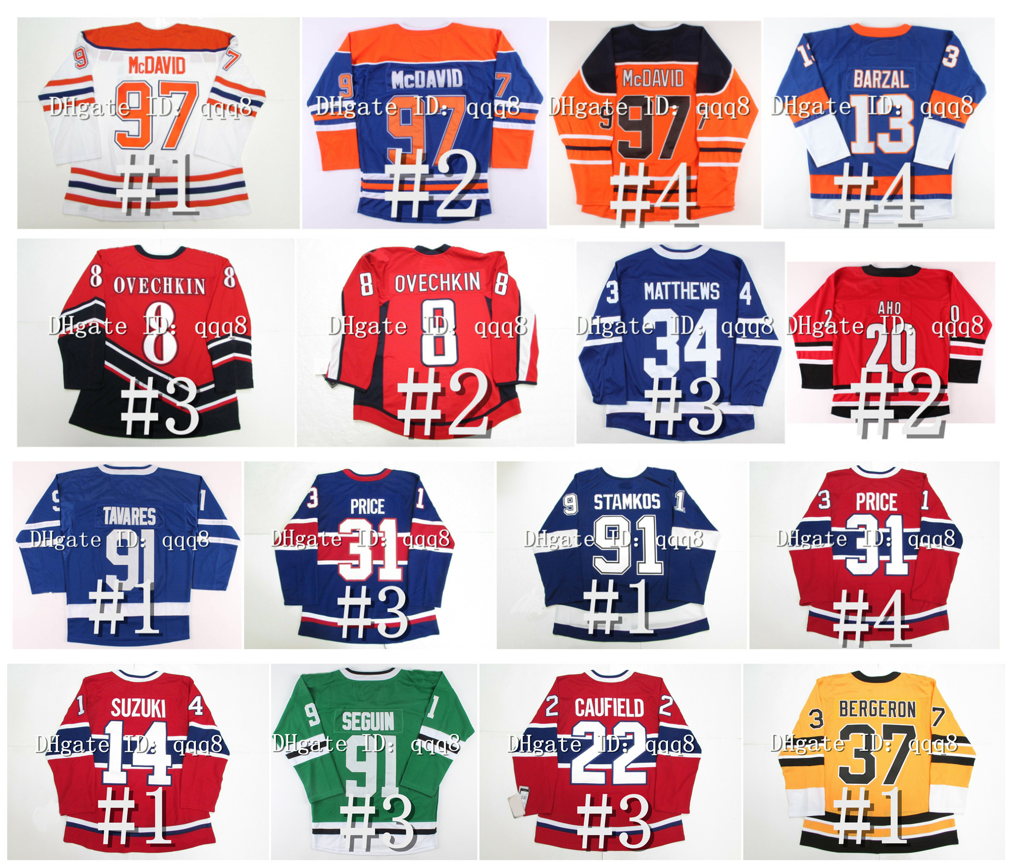 

Connor McDavid Hockey Jersey Alex Ovechkin Auston Matthews Mathew Barzal Hurricanes Aho John Tavares Patrice Bergeron Carey Price Nick Suzuki Cole Caufield Seguin, As pic