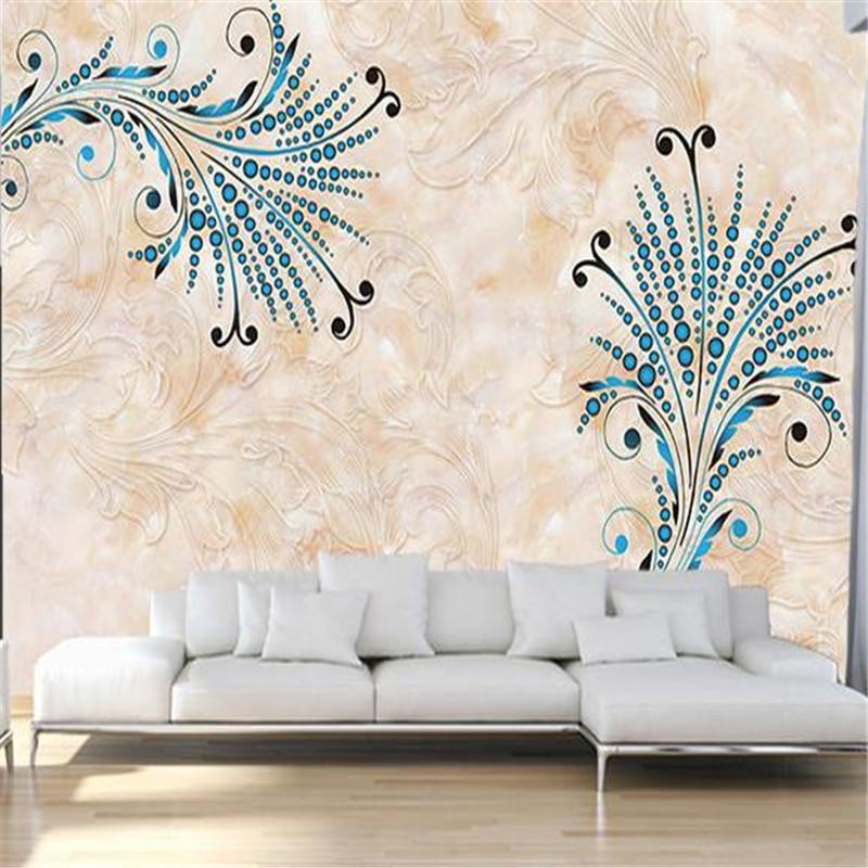 

European Wall Murals Custom 3D Wallpapers Marble Pattern Flowers Murals for Living Room Sofa TV Background Wallpaper Home Decor, As picture