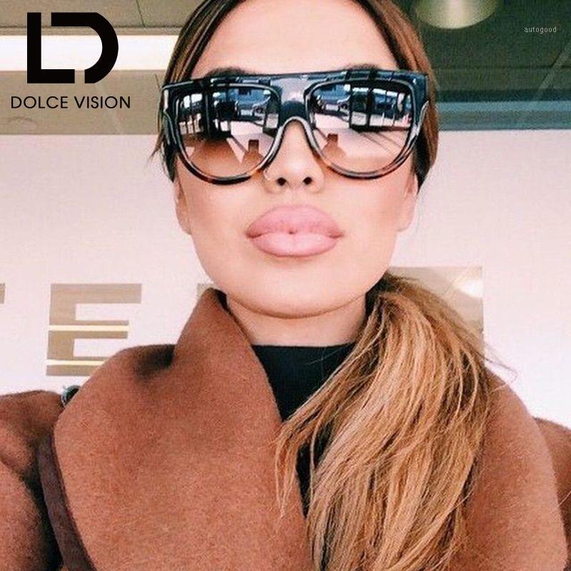 

Sunglasses VISION Flat Top Sun Glasses For Women Design Oversize UV400 Gradient Brand Semicircle Oculos Female1