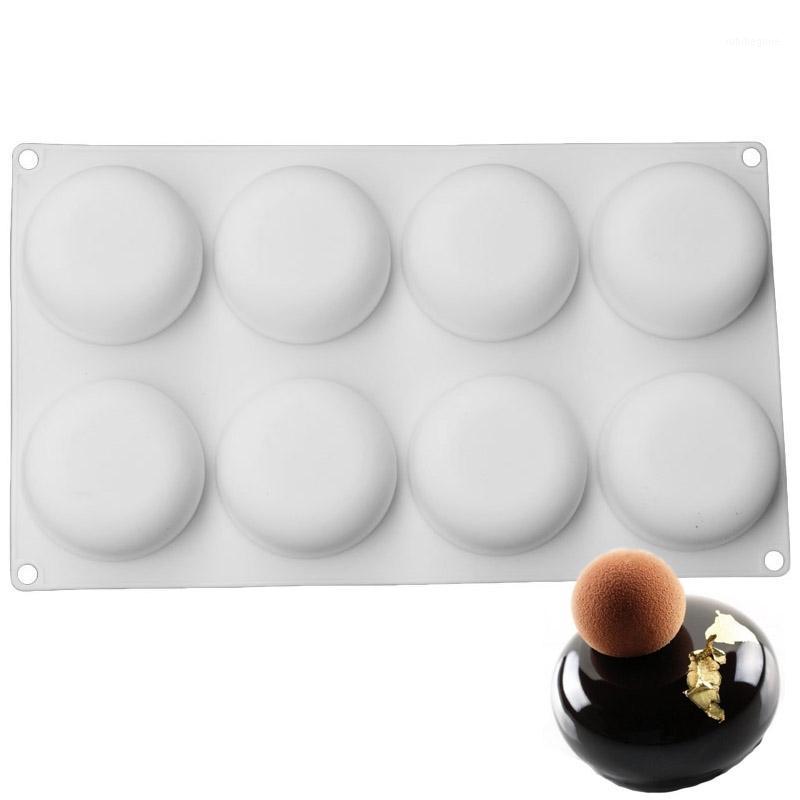 

Silicone 8 Cavity Round Shape Cake Mold For Baking Dessert Ice-Creams Mousse Chocolate Truffle Candy and Gummy Mold1