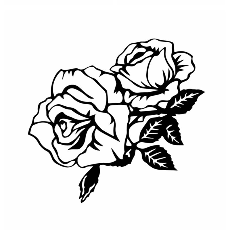 

16*14.8cm Beauty Flower Car Sticker Flowers Funny Wrap Vinyl Car-Styling Plant Auto Stickers And Decals Cars Accessories, Color