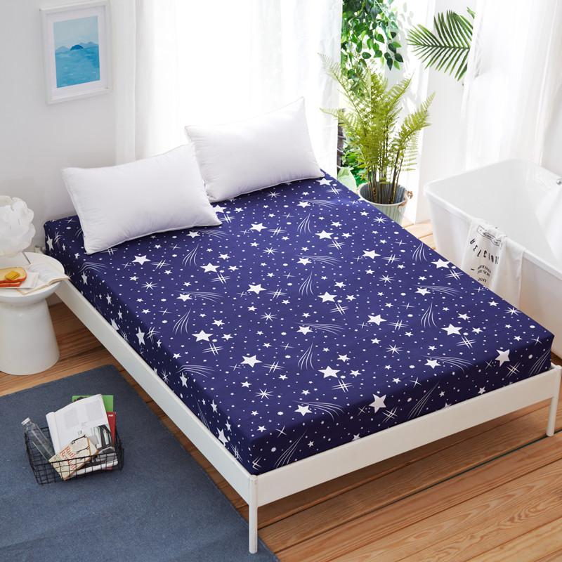 

New Product 1pc Cotton Printed Fitted Sheet Mattress Cover Four Corners With Elastic Band Bed Sheet(No cases) Dropship ML, Diediexiang