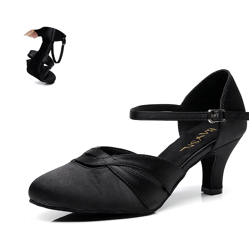 

2021 New Ladies Closed Toe Latin Black Soft Sole Ballroom Latino Dance Woman Girls Salsa Dancing Shoes for Party V1yx, Purple-5cm