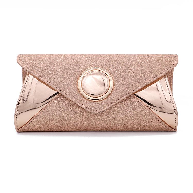 

Button Dinner Bag Korean Style Dazzling Pink Fashion Women's Handbag-250, Black