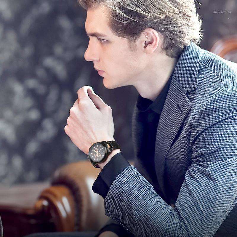 

NESUN Creative Business Men Automatic Mechanical Wristwatches Waterproof Sport Watches Clock Male Relogio Masculino1, White