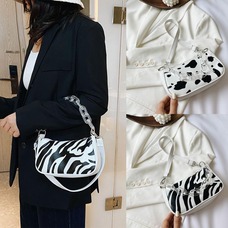 

Fashion Cow Print Bag Zebra Pattern Women Handbag Totes Casual Underarm Shoulder Bags Popular Female Bag Bolso Baguette##p