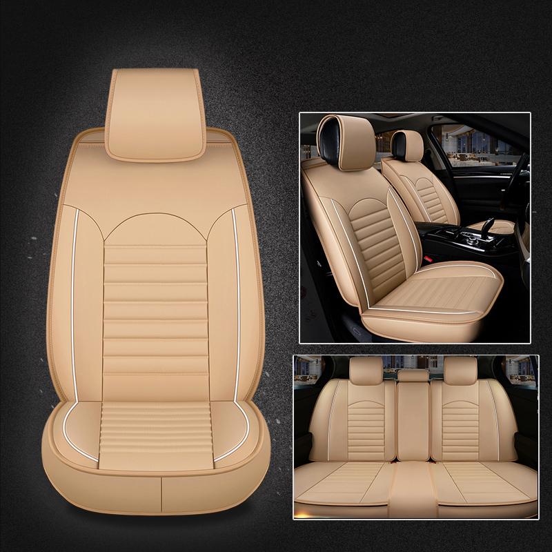 

Car Seat Covers Waterproof Cover 5 Universal PU Leather Auto Front Back Rear With Backret Cushion Protector Mat For Most