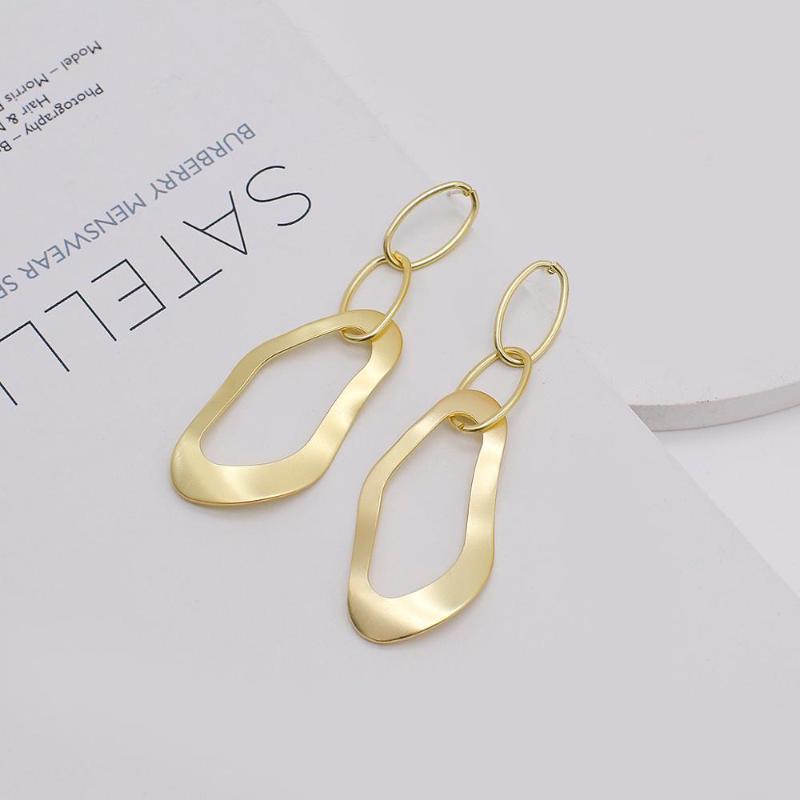 

AENSOA Fashion Simple Gold Color Long Drop Earrings for Women Geometric Hollow Dangle Earrings Statement Wedding Party Jewelry