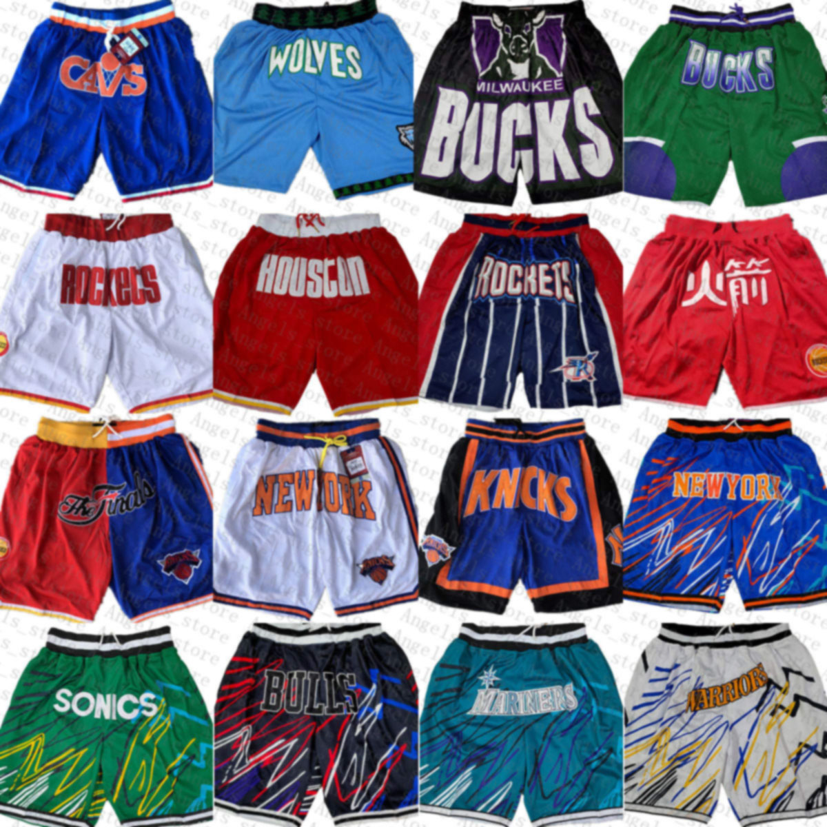 

Houston Rocket Memphis Grizzlies New Philadelphia 76er jersey New York Knicks Rocket Mens Basketball Shorts DON, Black;red