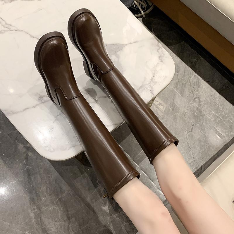 

Knee High Boots Platform Women Shoes Platform Riding Boots Winter Chunky Thigh High Knee Women Black Brown Kobiet Buty