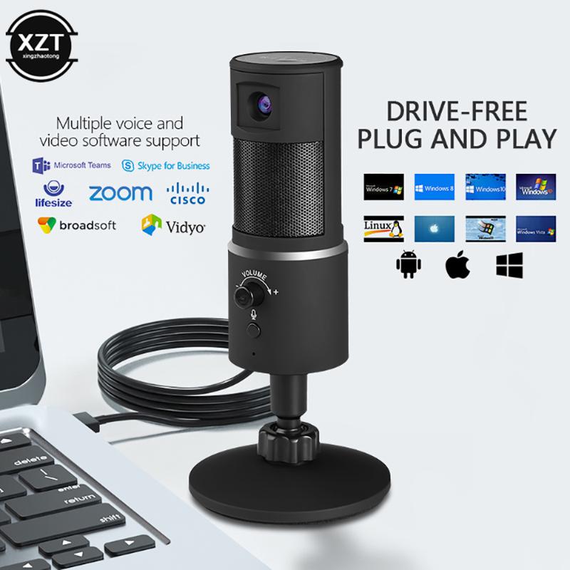 

USB Digital Video Microphone with Webcam 1080P for Laptop PC Recording Streaming Twitch Voice overs Podcasting for Youtube