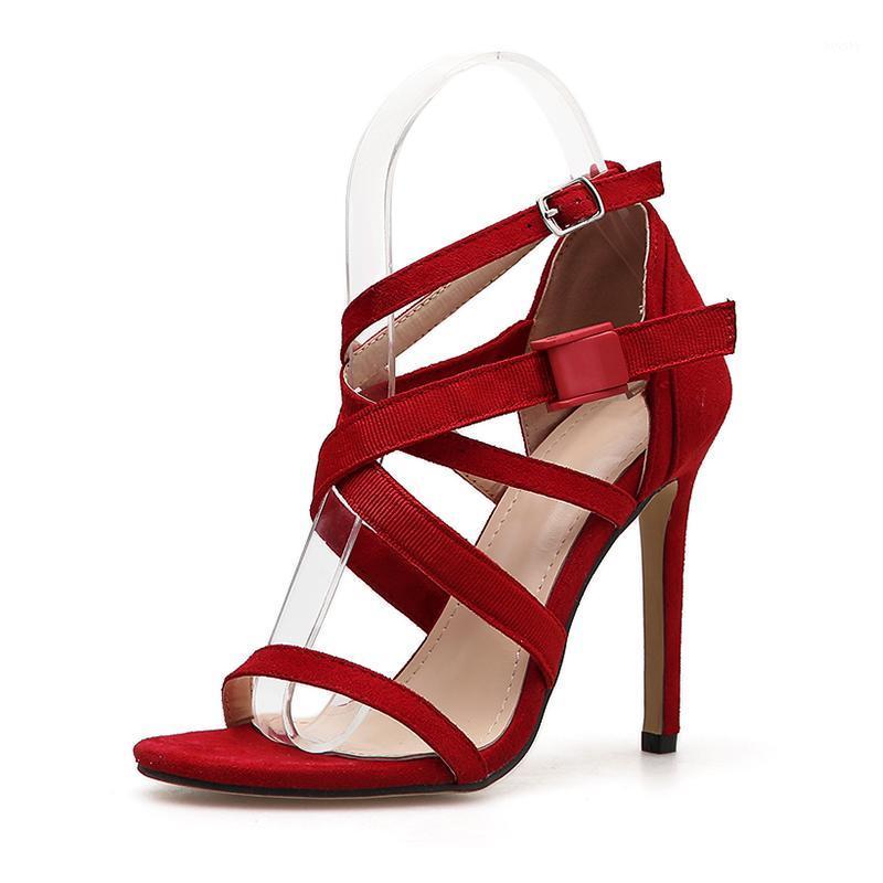 

Ladies sandals stiletto high heels 11CM high heels fighter sandals shoes square new classic ladies with buckle1, Black