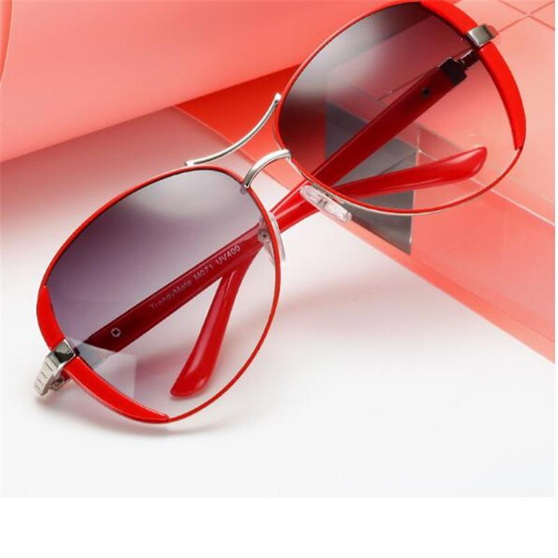 

KAPELUS Red frame sunglasses woman temperament sunglasses fashion frog mirror