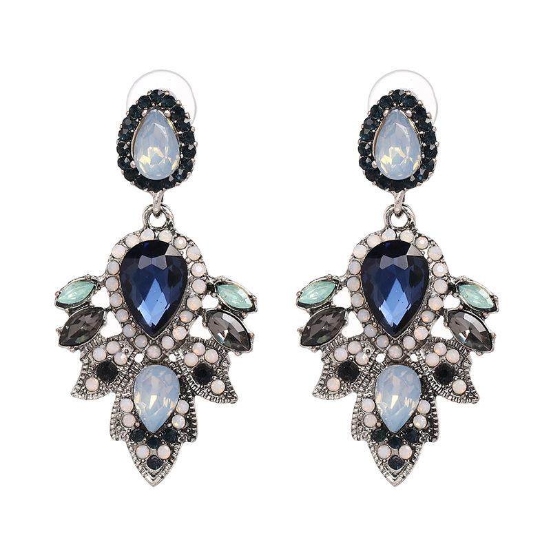 

New Arrival Bohemain Trendy Dangle Earrings Vintage Big Shiny Crystal Drop Statement Earrings for Women Fashion Wedding Jewelry