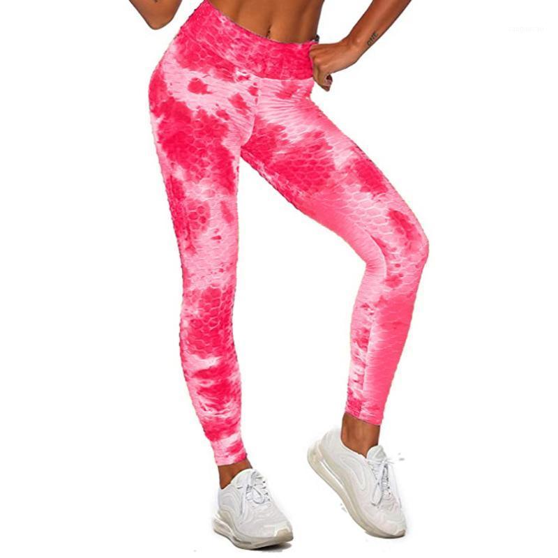 

KANCOOLD Yoga Pants Women Fashion Tie-dye Print Leggings Sport Women Fitness Anti Cellulite Scrunch Pants Tracksuit Female D211, Navy