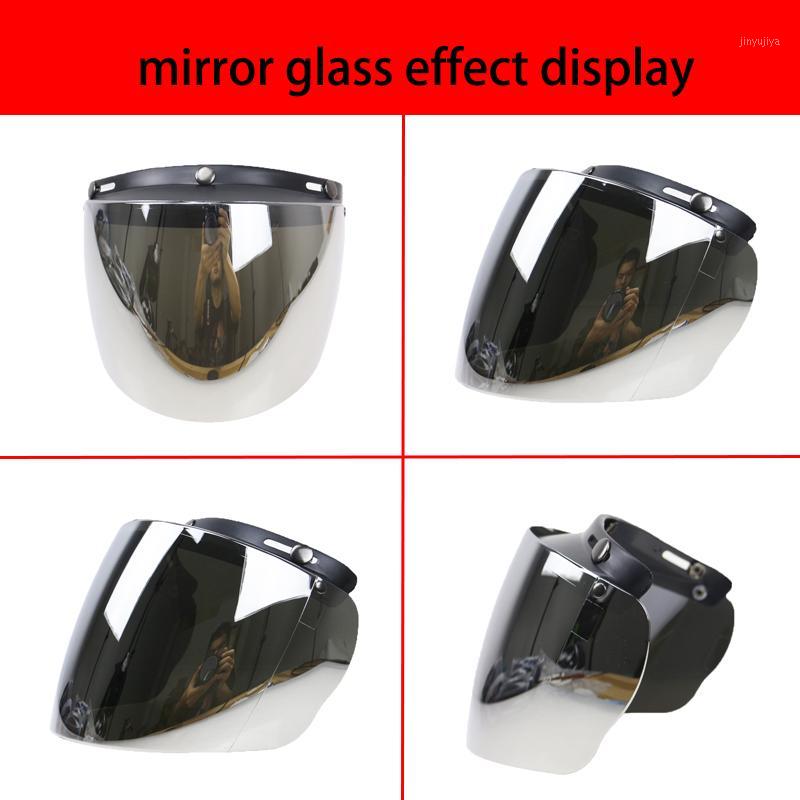 

motorcycle helmet with 3pink buckle fitted helmet glass windshield DIY accessories useful parts for 3/4 open face1, Light smoke