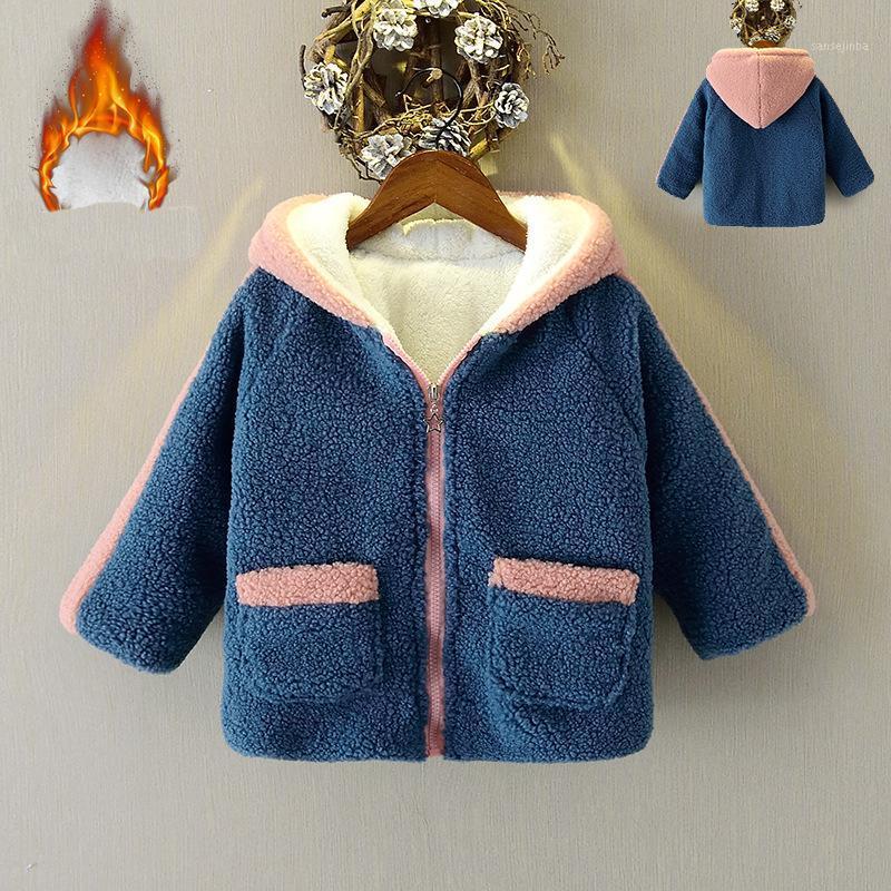 

Girls Thick Coats Winter Berber Fleece Jackets Girls Outerwear Children Hooded Coat Zipper Jackets For Kids Winter Clothes1, Blue