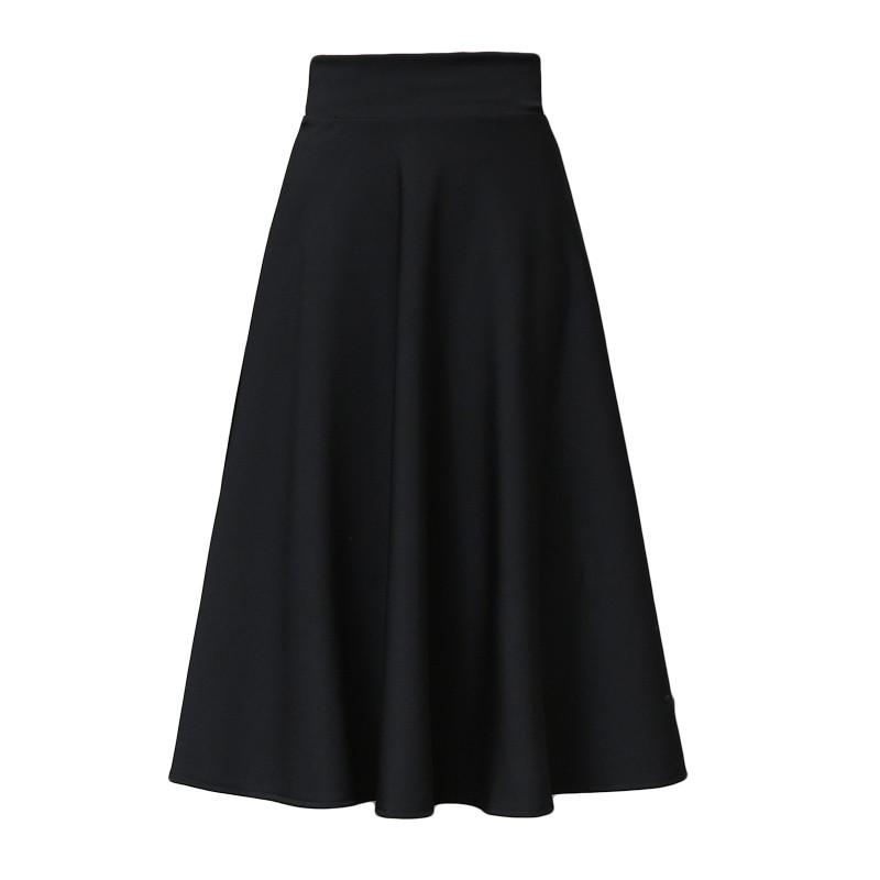

Skirts 2022 Spring Fashion Skirt With Pocket High Quality Cotton Solid Mid-Length Vintage For Women Black Long ZY1838