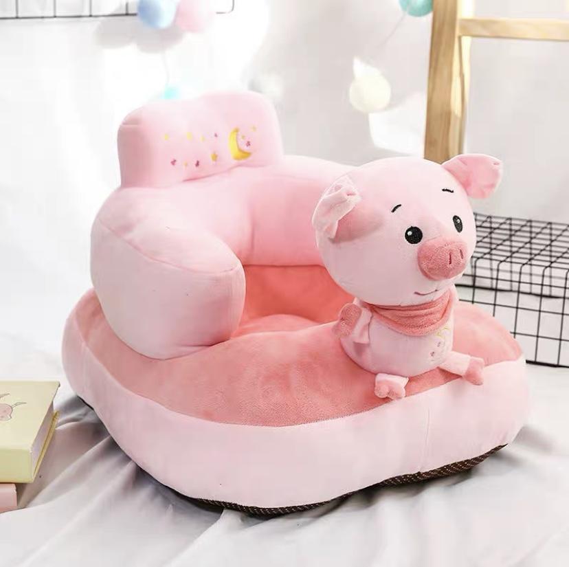 

Baby Sofa Support Chair With Safety Belt Soft Cartoon Animals safe comfortable Sitting Chair Learning Cushion Seats for 3-24 Months babies