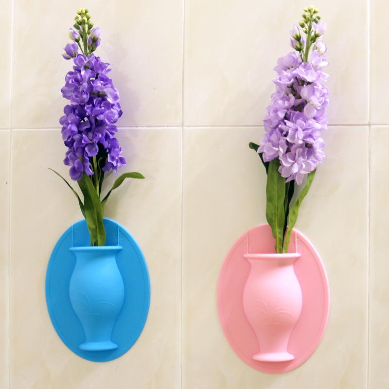 

Silicone Vase No Trace Easy To Tear Strong Vase Stickers Refrigerator Magic Silicone Stickers Wall Hanging Flower Pots1