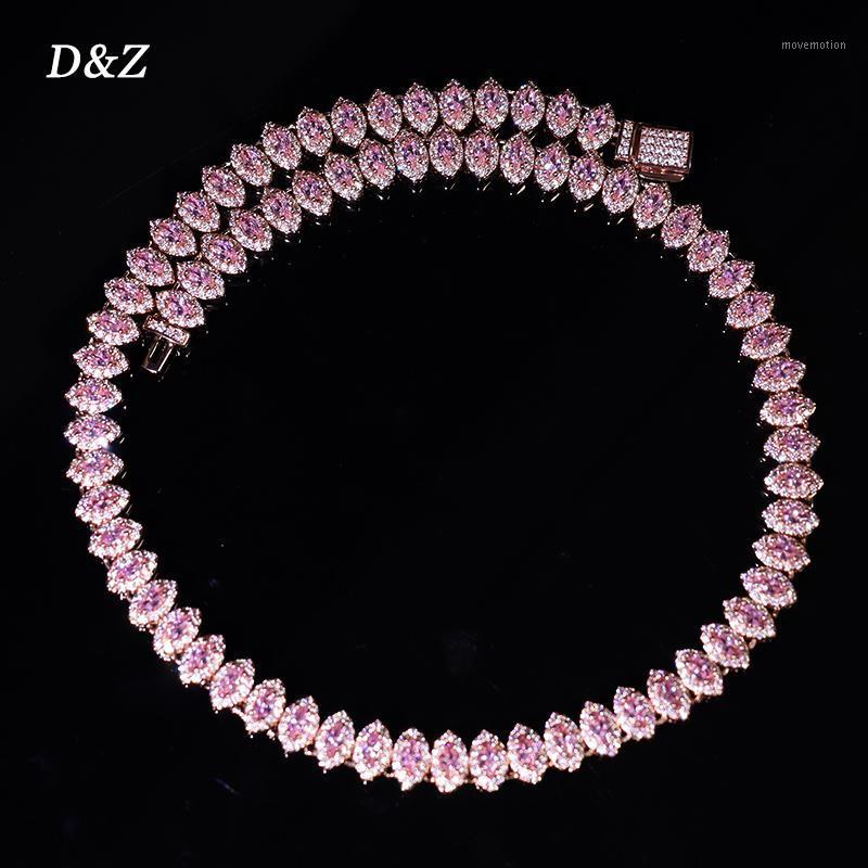 

D&Z 8mm Horse Eye Shape Tennis Chain Choker In Gold Necklace Iced Out CZ Stones Female Fashion Statement Jewelry Birthday Gift1