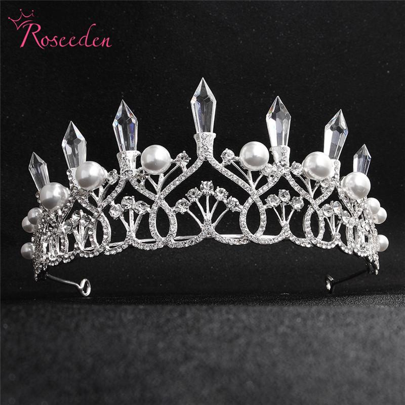 

Vintage Wedding Crystal Tiaras And Crowns Brides Bridal Rhinestone Pageant Tiara Crown Hair Jewelry RE3393