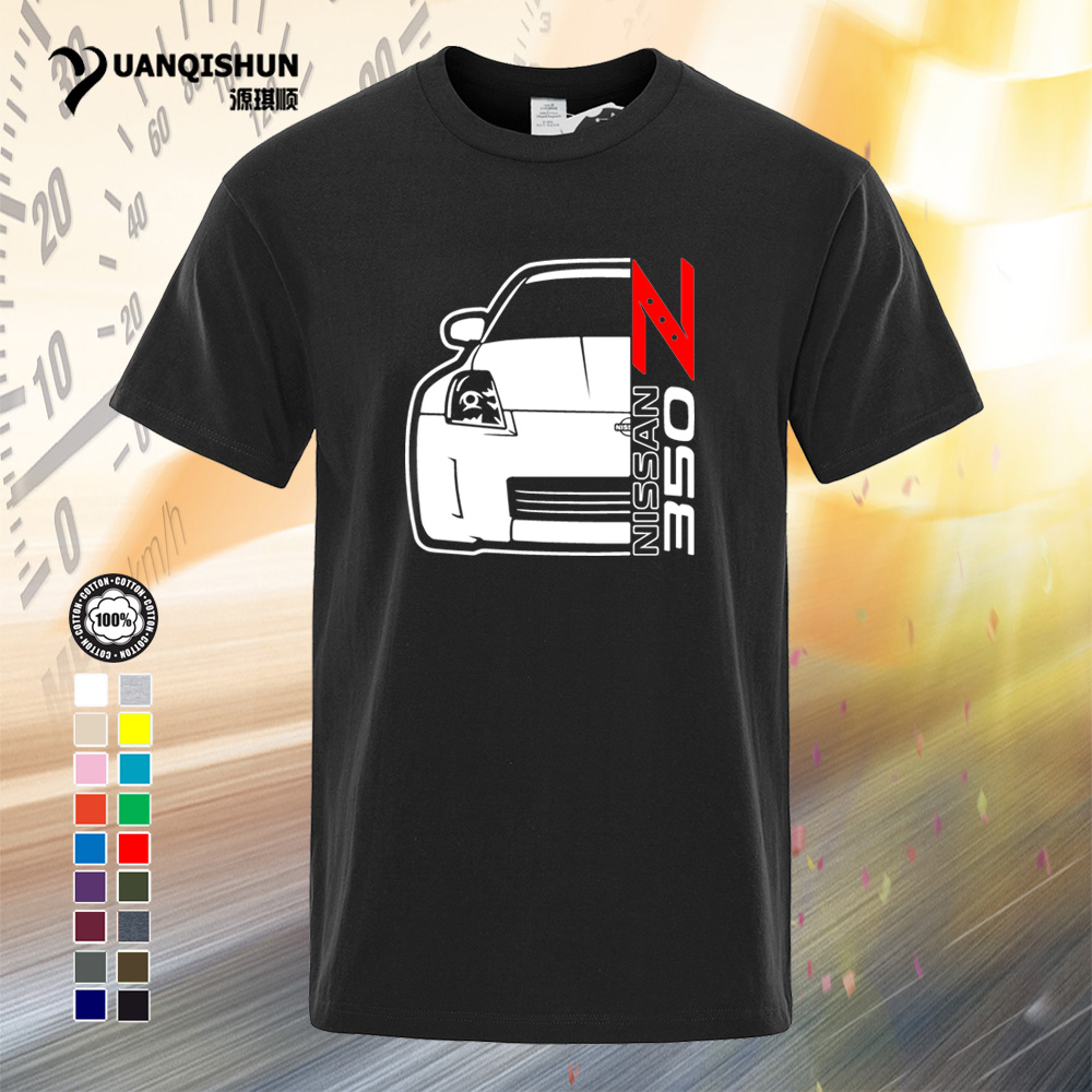 

YUANQISHUN Summer T Shirt New Classic Japanese Car Fans 350Z T-shirts 16 Colors Fashion Men Cotton Tee shirt Short sleeves 0181-D, Black