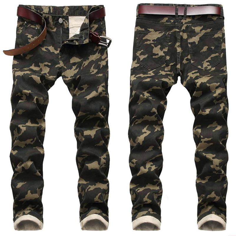 

Jeans Army Green Printed Casual Pants Denim Fashion Dropship Large Size Men's Camouflage Jeans Personality Men's Slim Stretch, 1553-4
