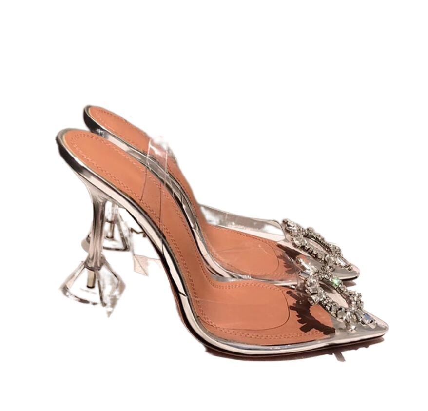 

Designer Amina Shoes Begum Crystal-embellished Pvc Slingback Pumps Muaddi Restocks Begum Pvc Slingbacks 9cm High Heel 2022, Black