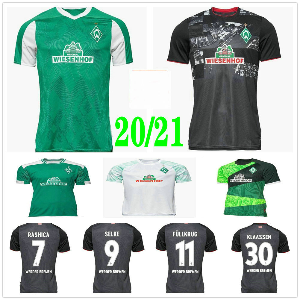 

2020 2021 SV Werder Bremen Soccer Jerseys BITTENCOURT KRUSE KAINZ M. EGGESTEIN PIZARRO HARNIK Custom Home Away Adult Kids Football Shirt, Green men size s-xxl
