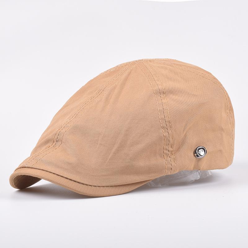 

H7512 Men Summer Beret Hat Women Retro Solid Color Berets Cap Korean Fashion Forward Hats Female British Painter Youth Caps1, Black