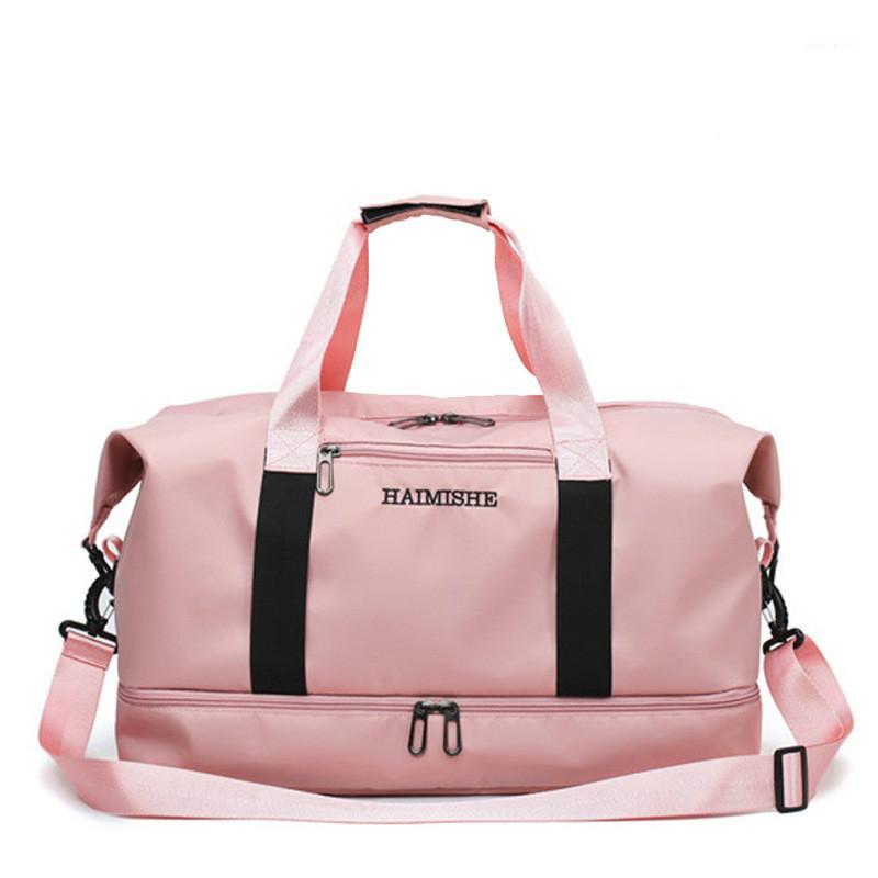 

Travel Sports Gym Shoulder Bag Large Waterproof Nylon Handbags Black Pink Color Women Men Outdoor Sport Bags 2020 New1