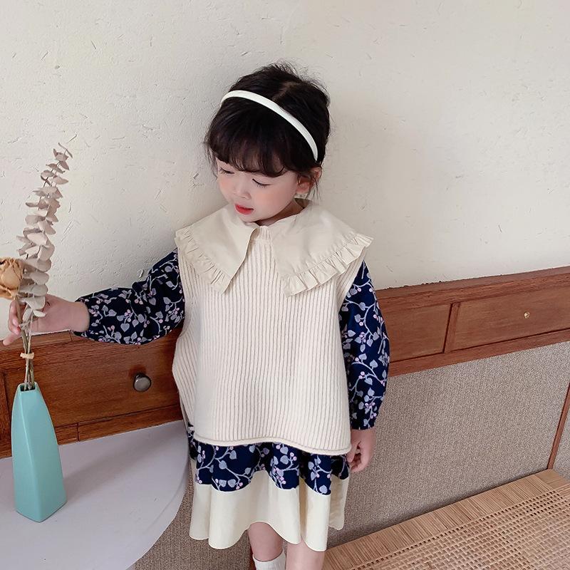 

Toddler Kids Baby Boys And Girls Solid Sleeveless Knit Vest Sweater Spring Autumn Fashion Children Knitted Pullover Tops, 21zm009sweater2