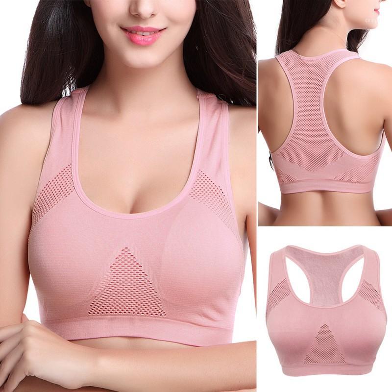 

5Colors/4size] Professional Absorb Sweat Top Athletic Running Sports Bra Gym Fitness Women Seamless Padded Vest Tanks Sport Bra1, Black
