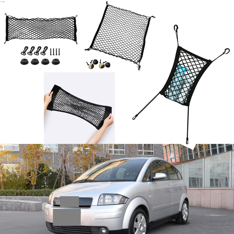 

For AUDI A2 Car Auto vehicle Black Rear Trunk Cargo Baggage Organizer Storage Nylon Plain Vertical Seat Net