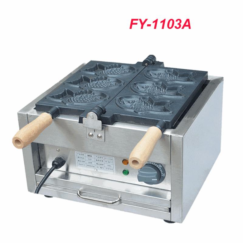 

Bread Makers 1PC FY-1103A 110V/220V Electric A Plate 3 Fish Taiyaki Maker Machine Snapper With Recipe Waffle Baker