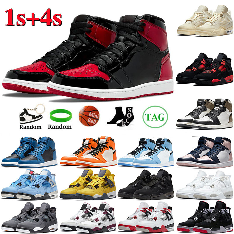 

men jumpman4s basketball shoes women Red Thunder 4 Black Cat White Oreo 1s Bred Patent Dark Mocha Marina University Blue mens sneakers outdoor sports, 29 36-46