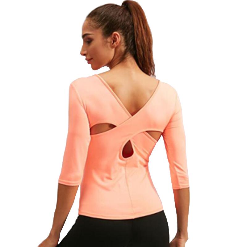 

psvteide Yoga Top Women Sport Jersey Woman Compression TShirt Women's T-Shirt Femme Sports tshirt Gym Women T Shirt Mid Sleeve, White