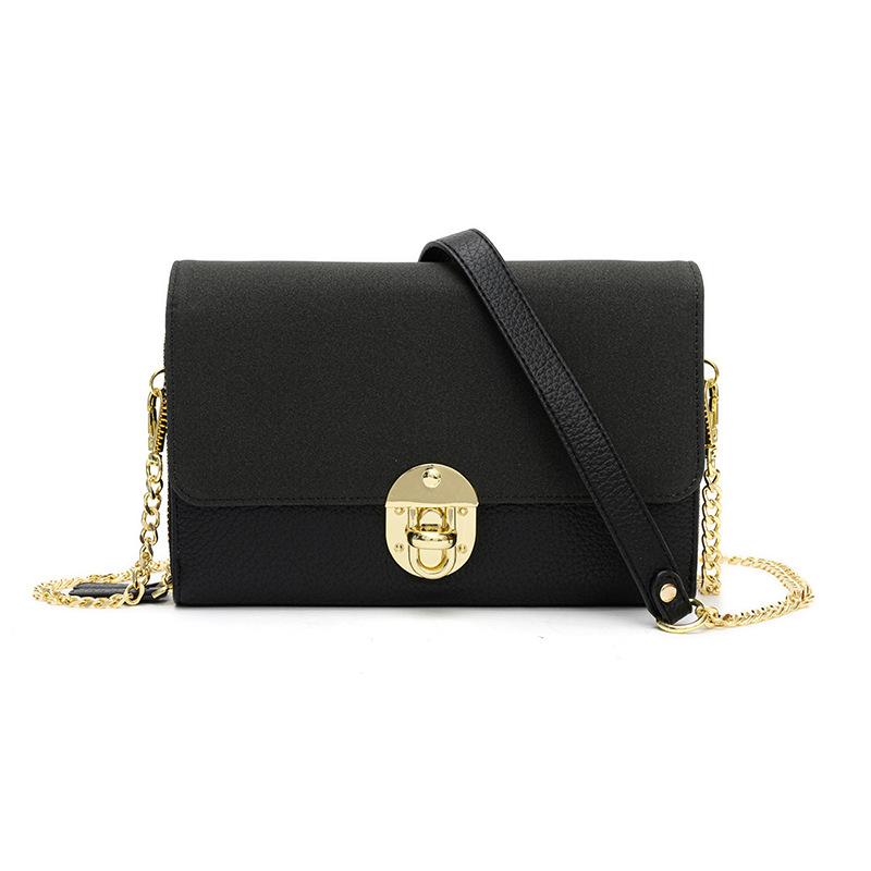 

Fashion Small Square Bag Women PU Leather Shoulder Crossbody Bag Chain Messenger Multifunction Shopping Handbag Purse, Black