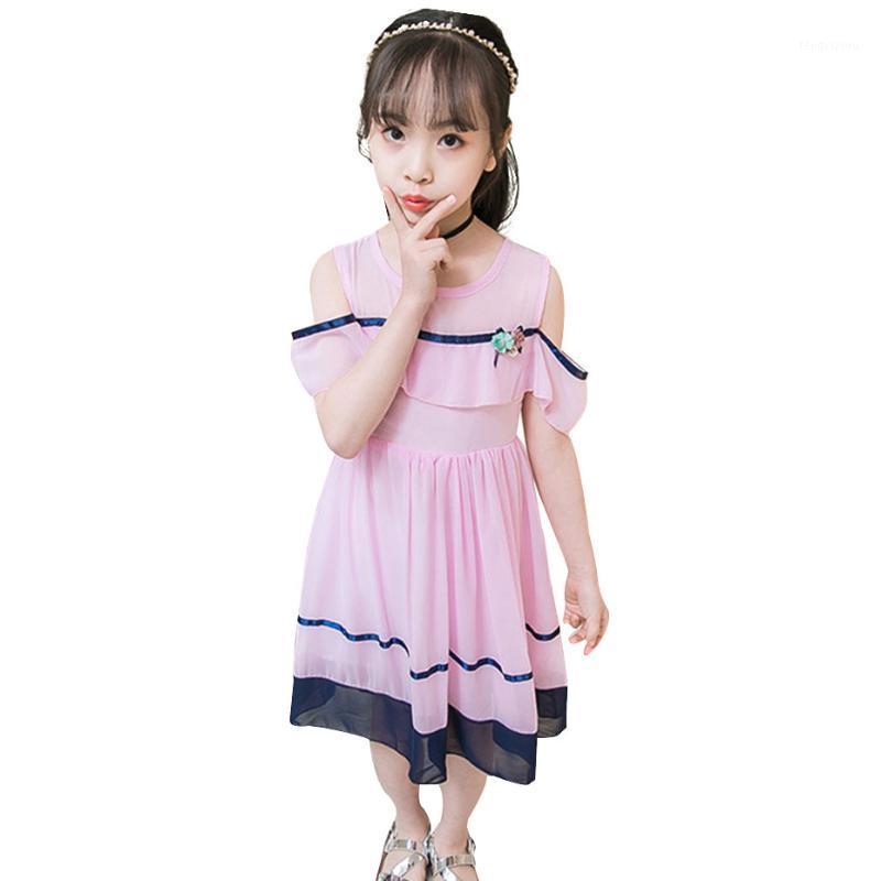 

Kids Dresses For Girls Floral Girls Summer Dresses Off Shoulder Patchwork Children Party Dress O Neck Clothes Girl1, As picture