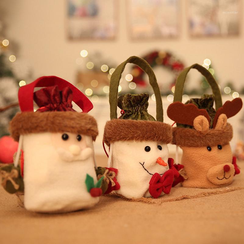 

3 Types Chrismas Santa Claus Kids Candy Gift Bags Handbag Pouch Wedding Sack Present Bag Christmas Decoration Cute Gift Bag1