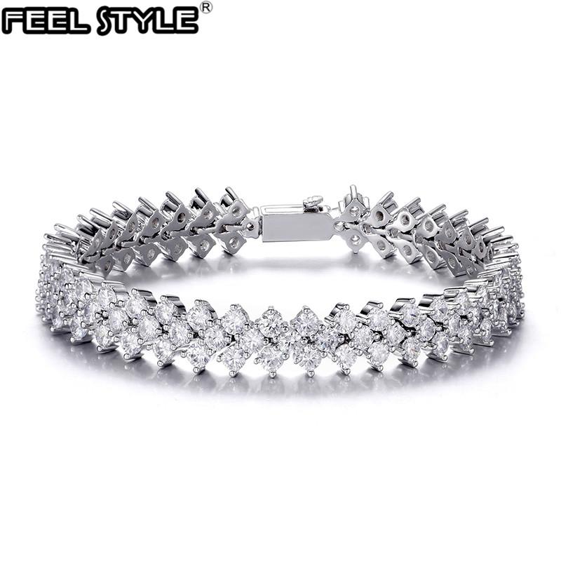 

Hip Hop 10MM Bling Iced Out Tennis Chain CZ Copper Setting + Cubic Zirconia Stones Bracelet For Men Women Jewelry