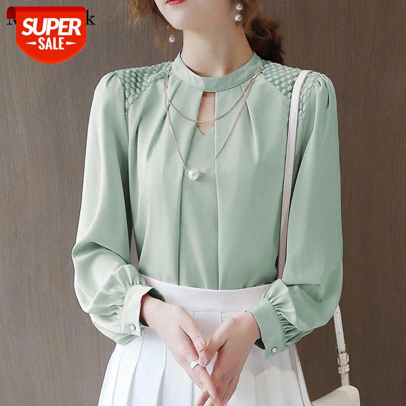 

New Long Sleeve Chiffon White Blouse Women Loose Solid Women Shirts Blouses O-neck Office Casual Female Shirt Tops Blusas 13112 #445M