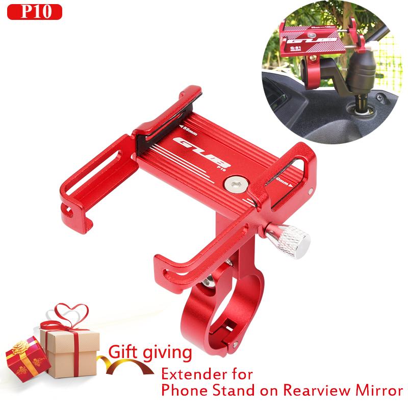 

Mobile Phone Holders Stands Bike bicycle motorcycle Mobile phone holder aluminium gubP10 Suitable rearview mirror Extender stand, P10-red