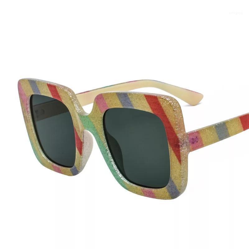 

Sunglasses Designer For Women Square In High Quality Black Lady's Big Frame Sale With Gold Case Discount UV Protection1