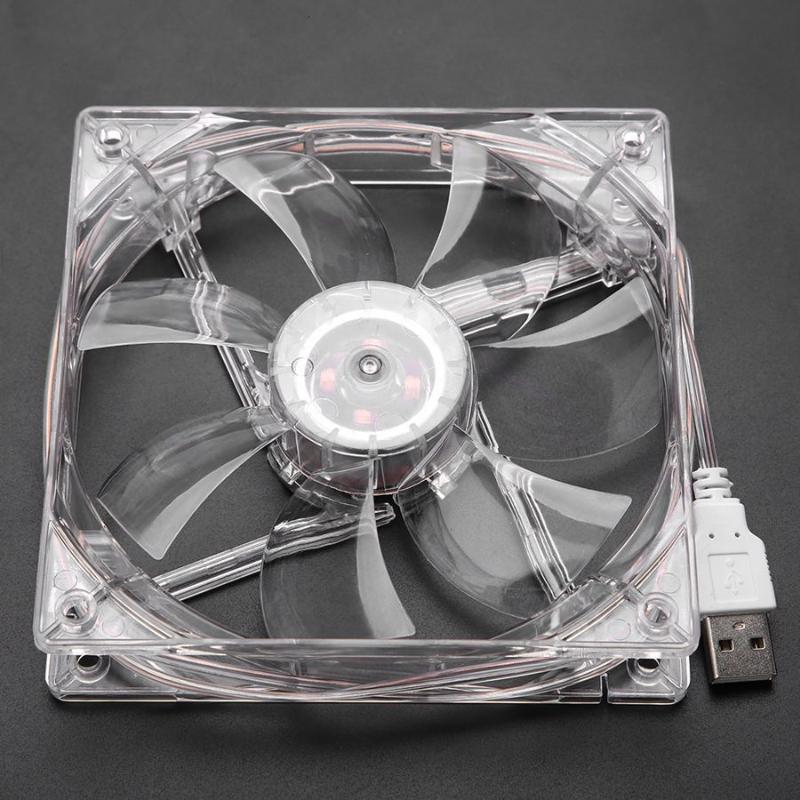 

8cm/12cm USB LED Transparent Colorful Light RGB Cooling Fan PC Computer CPU Cooling Fan
